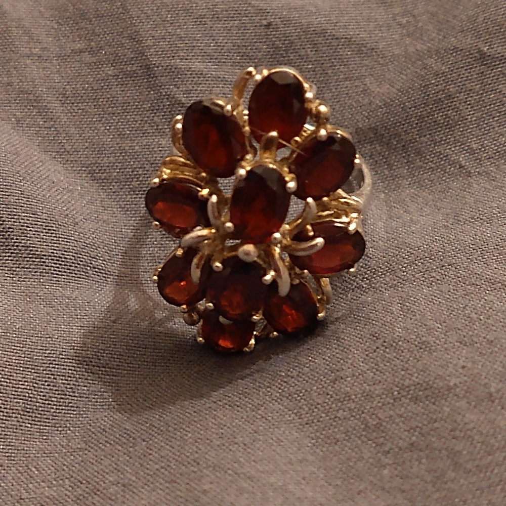 Radiant Red And Sterling Silver Statement Ring - image 1